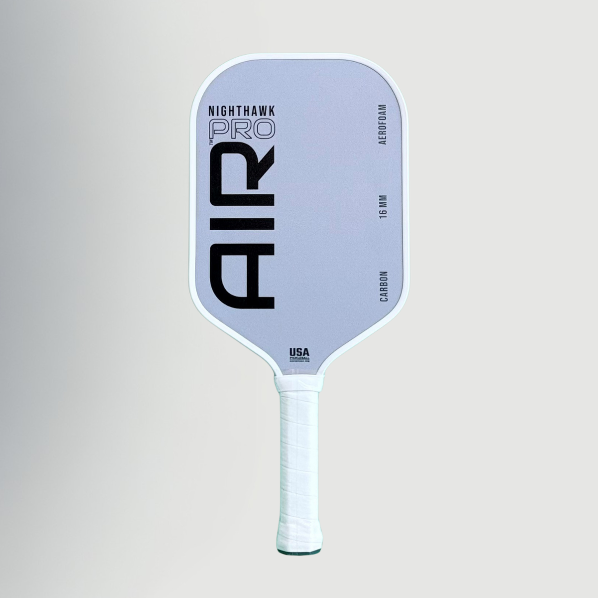 Nighthawk Pro foam pickleball paddle, front face with AEROFOAM, 16 MM and CARBON markings